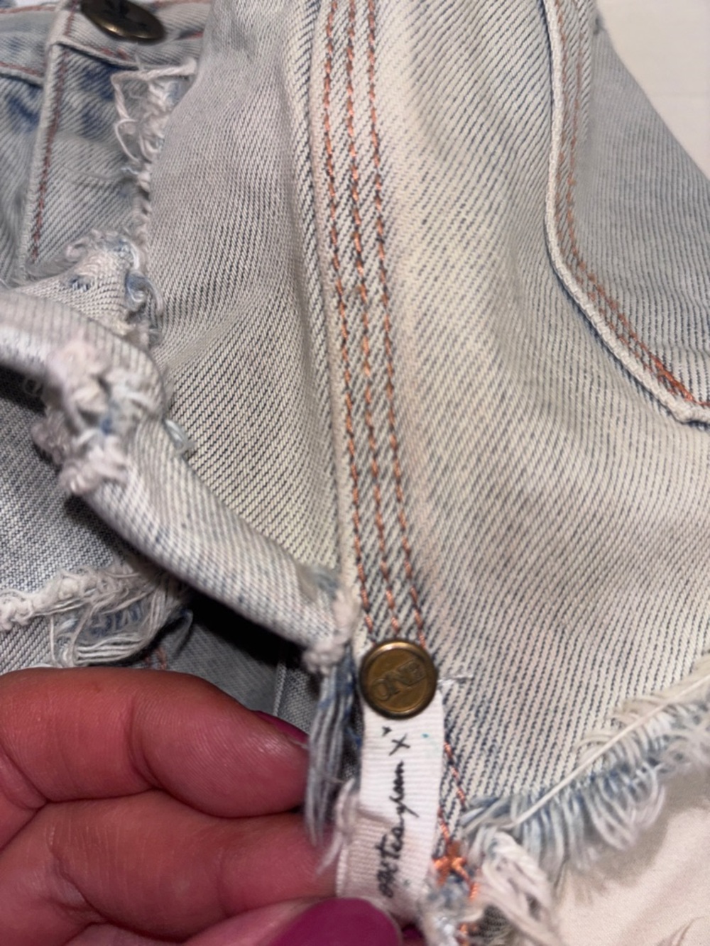 Y2K One Teaspoon Romeos Denim Cutoff Shorts streetwear grunge boho 28 light wash - Picture 7 of 12